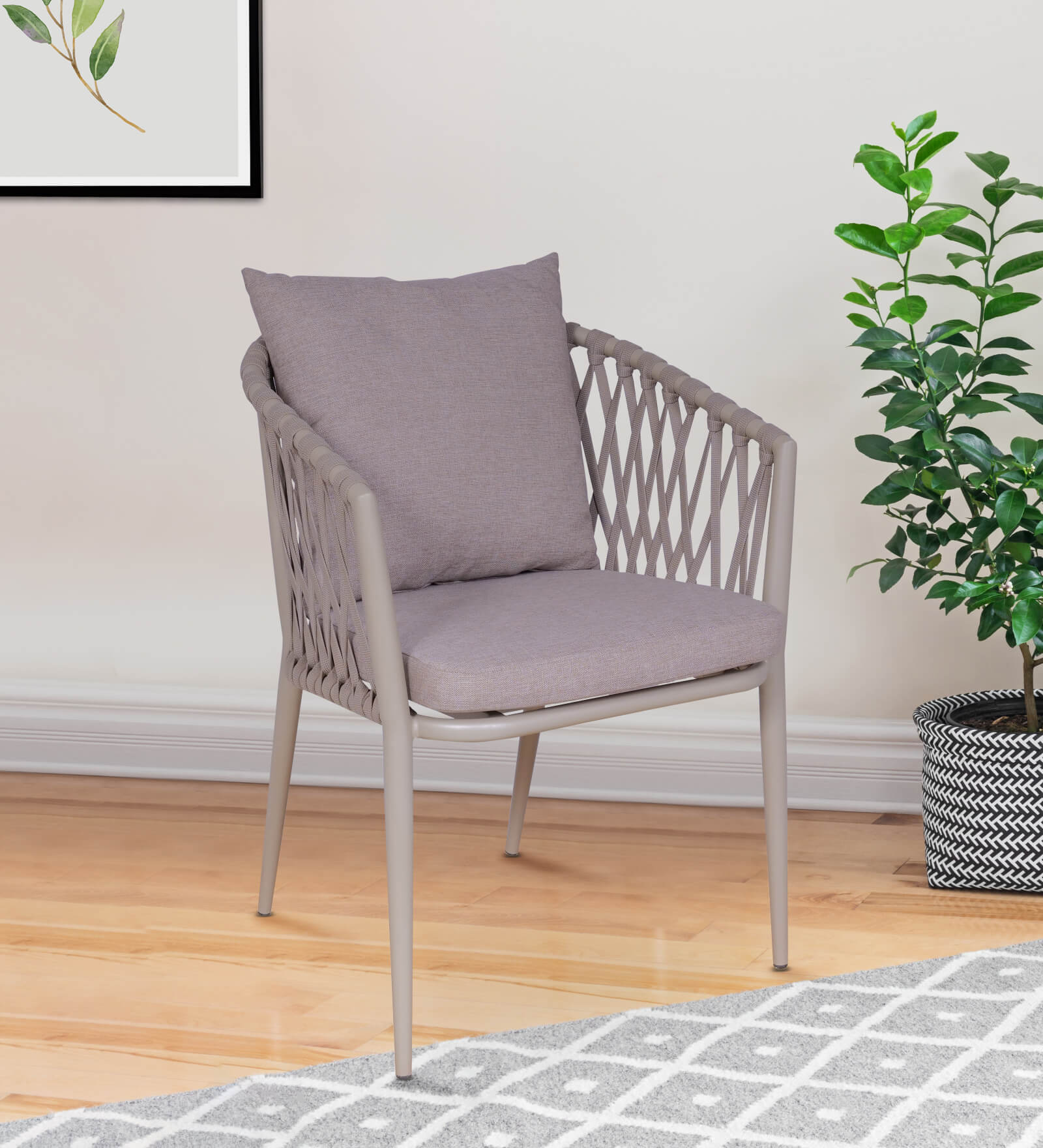 Petunia Metal Outdoor Chair in Grey Finish