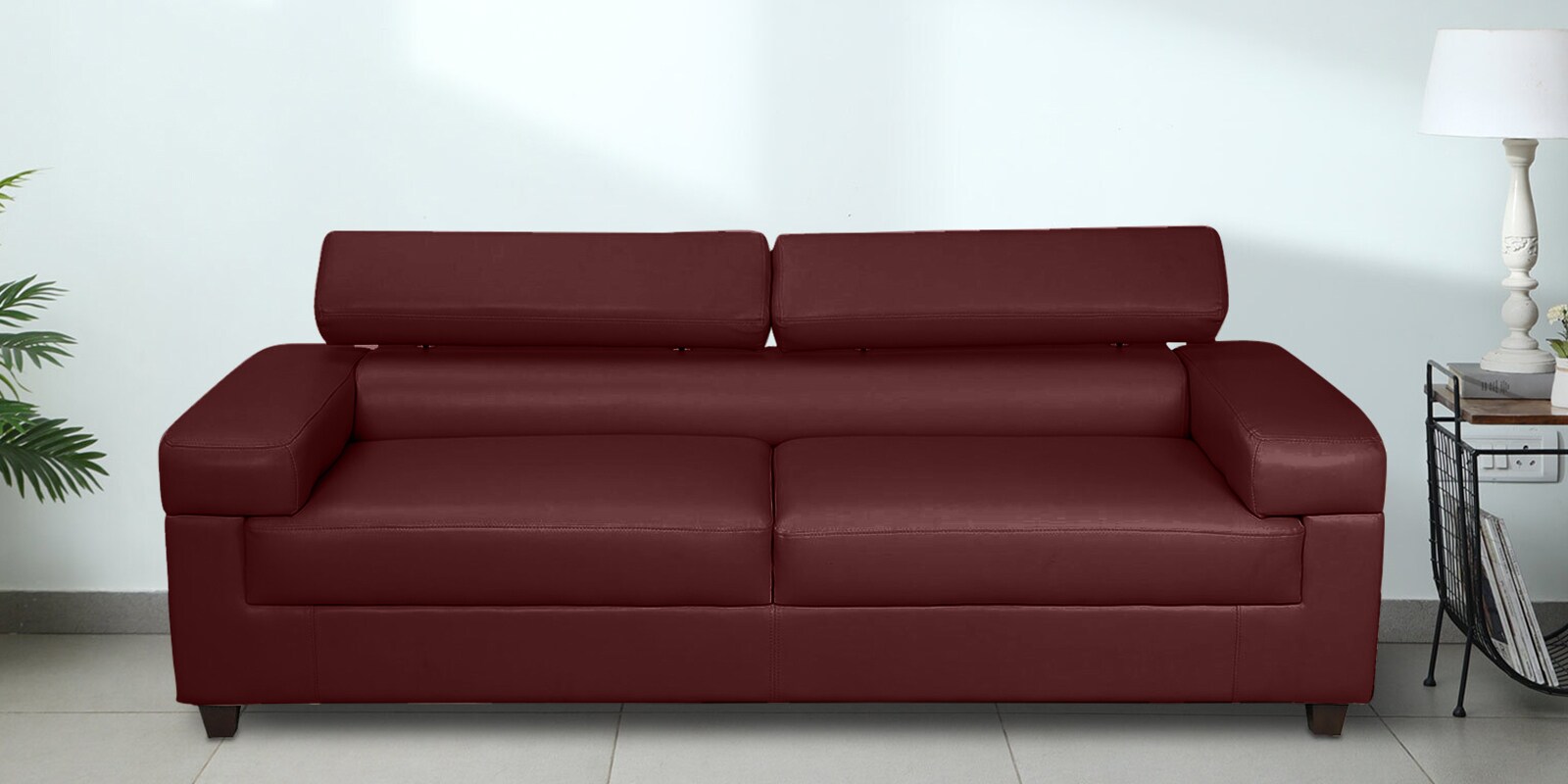 Penza Velvet 3 Seater Sofa in Wine Colour
