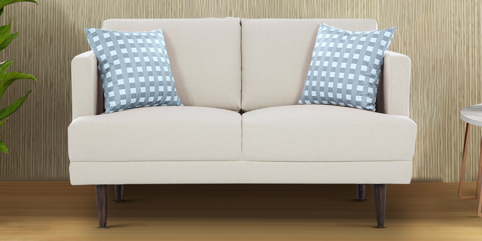 Pescara Velvet 2 Seater Sofa in Ivory Colour