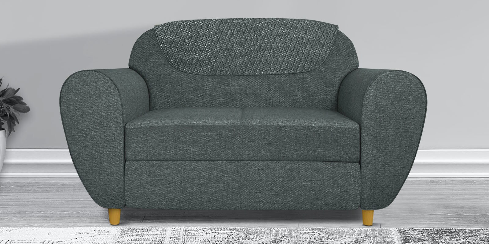 Petal 2 Seater Sofa in Steel Grey Colour