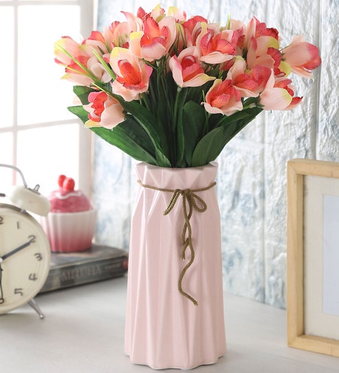 Buy Peachfabric Plastic Artificial Mini Cymbedium Flower Bunch