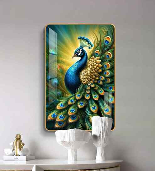 Peacock Radiance MDF Wood Acrylic Wall Art