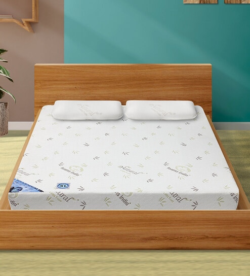 Pearl 100% Natural Latex 8 inch Latex Single Mattress (with 2 Free Pillows)
