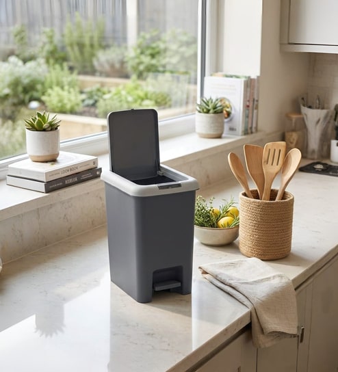 Grey Pedal Dustbin