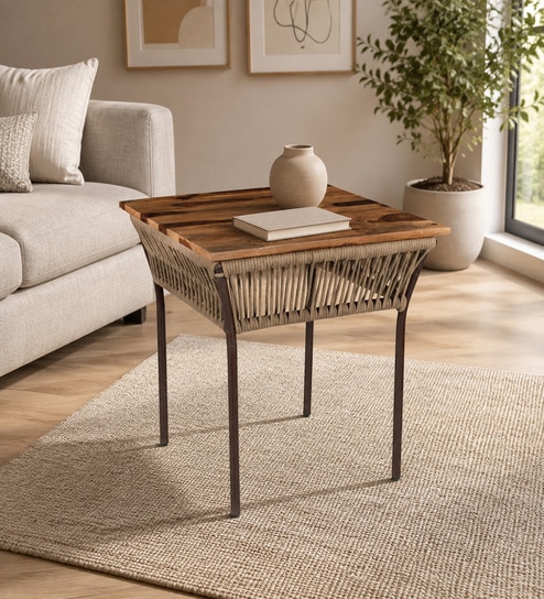 Pediment Sheesham Wood Coffee Table in Natural Finish
