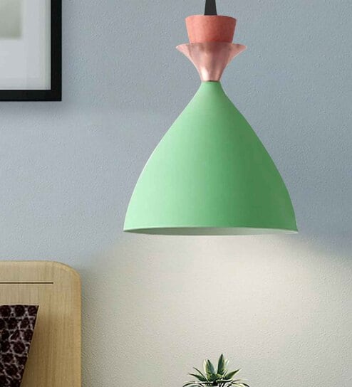 Pendant Lamp Shade for Kitchen Island, Color Metal Minimal Pot Pendant Light Shades, Nordic Style for Bedroom, Living Room, Macaron, Mint Green