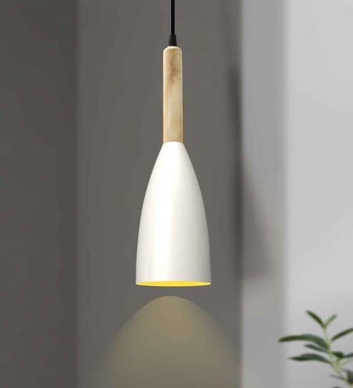 Pendant Lamp Shade for Kitchen Island, Color Metal Minimal Pot Pendant Light Shades, Nordic Wood Bedroom, Living Room, Bottle Guard, White