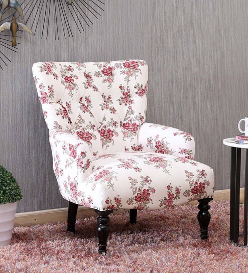 Buy Penelope Wing Chair With Printed Upholstery By Bohemiana