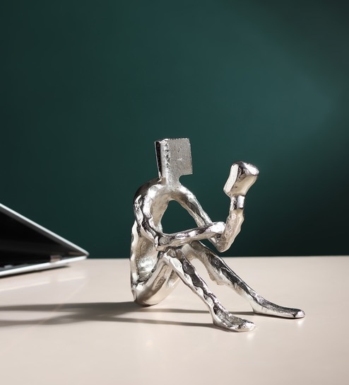 Pensive Reader In Silver