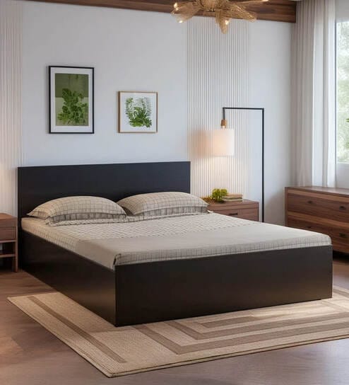 Persia King Size Bed in Wenge Finish with Box Storage