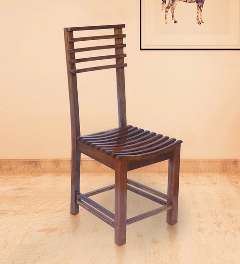 Persica Wooden Dining Chair In Provincial Teak Finish By Confortofurnishing