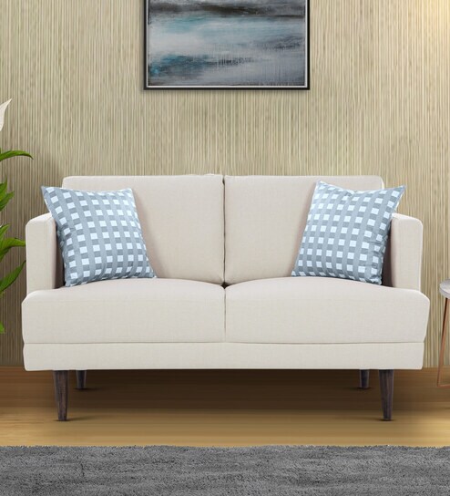 Pescara Velvet 2 Seater Sofa in Ivory Colour