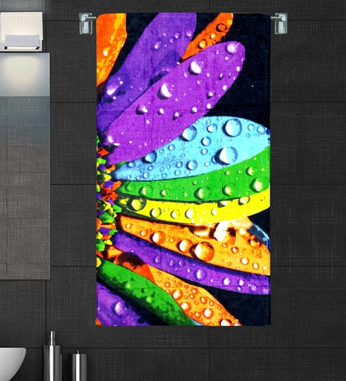 Multicolor Cotton 400 GSM Petal Beach Bath Towel