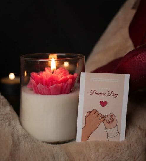 Petal Glow Candle And Card Gift Set