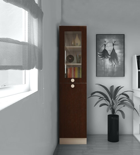 Petite Book Case Cum Storage Cabinet In Coffee Walnut Finish