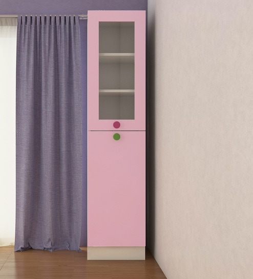 Buy Petite English Kid S One Door Wardrobe In Pink Finish By Adona