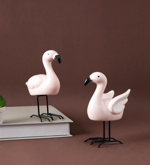 Petite Flamingo Pink Ceramic Figurine