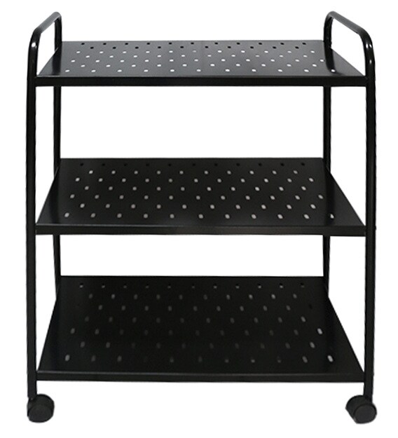 Buy Peng Essentials Black Basix 3 Tier Trolley Online Kitchen Racks Kitchen Racks Discontinued Pepperfry Product