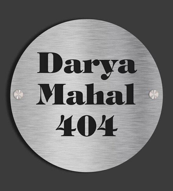 Buy Personalised Roundica Etched Stainless Steel Name Plate By Engrave Online Name Plates Name Plates Home Decor Pepperfry Product