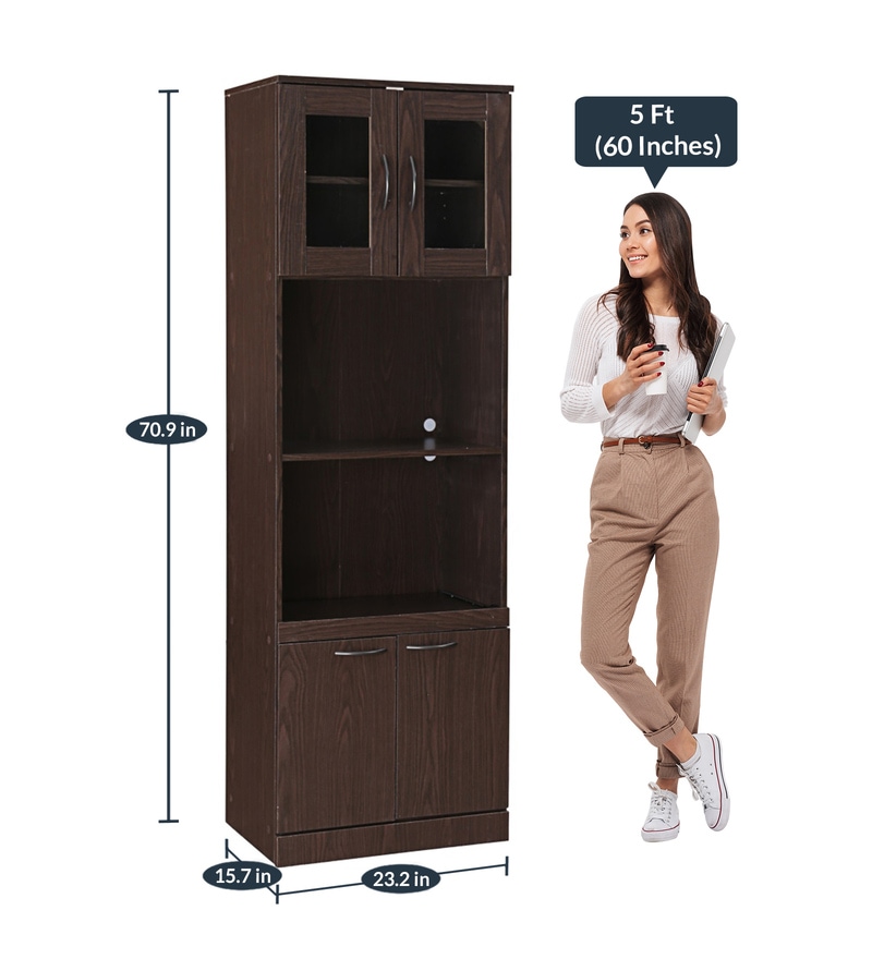 Buy Penelope Crockery Unit in Oak Brown Finish by HomeTown Online