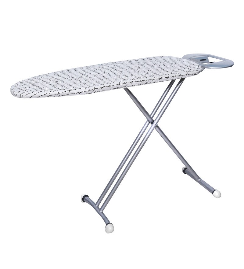 Buy Steel Ironing Board With Iron Holder In White (L 46.5, W 13.8, H