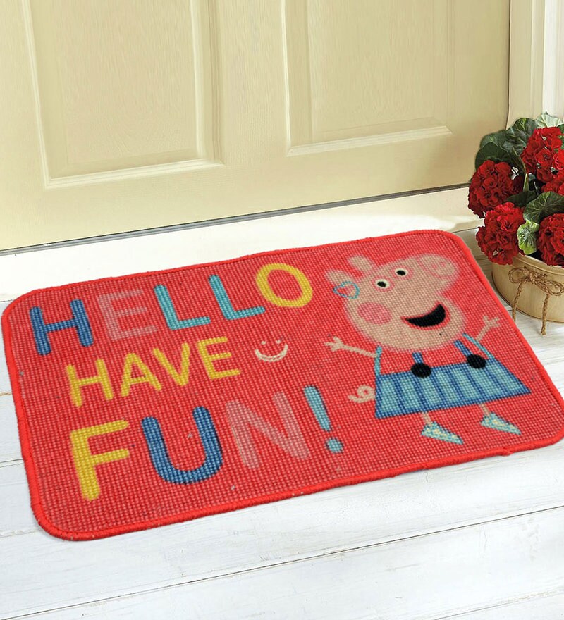 Buy Peppa Pig Blended Natural 2 x 1.3 Feet Door Mat By Saral Home