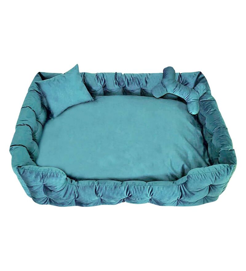 Buy Large Pet Bed In Aqua Blue Colour By Hiputee Online Dog Beds Dog Beds Pets Pepperfry
