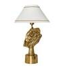 Antique Brass Finish Metal Design Peace The Face Table Lamp