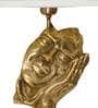 Antique Brass Finish Metal Design Peace The Face Table Lamp