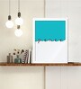 Peace Blue Paper & Wood Framed Art Print
