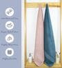 Peach & Blue Cotton Solid  500 GSM Bath Towels Pack of 2
