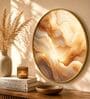 Peach & Gold Abstract Round Wall Art 15 Inch