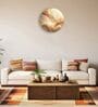 Peach & Gold Abstract Round Wall Art 15 Inch
