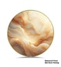 Peach & Gold Abstract Round Wall Art 15 Inch