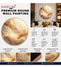 Peach & Gold Abstract Round Wall Art 15 Inch