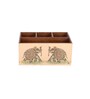 Peach & Gold Mdf Wood Rectangle 1 Pcs Cutlery Holder