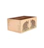 Peach & Gold Mdf Wood Rectangle 1 Pcs Cutlery Holder