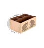 Peach & Gold Mdf Wood Rectangle 1 Pcs Cutlery Holder