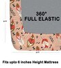 Peach 180 TC Floral Cotton Fitted Double Bedsheet 2 Pillow covers