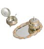 Orange & Gold White Metal (Set of 2) Condiment set with Tray