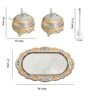 Orange & Gold White Metal (Set of 2) Condiment set with Tray
