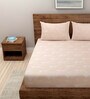 Peach Abstract 180 TC Cotton Single Bedsheet with 1 Pillow Cover