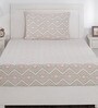 Peach Traditional 210 TC 100% Cotton Single Bed Sized Bed Sheets With 1 Pillow Cover