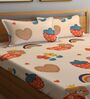 Peach Abstract 300 TC Cotton Blend Kids Double Bedsheet With 2 Pillow Covers