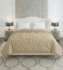 Peach and Brown Polyester Solid 200 GSM Double Bed Comforter
