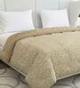 Peach and Brown Polyester Solid 200 GSM Double Bed Comforter