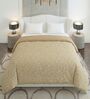 Peach and Brown Polyester Solid 200 GSM Double Bed Comforter