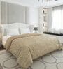 Peach and Brown Polyester Solid 200 GSM Double Bed Comforter