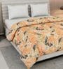 Peach and Grey 100% COTTON Solid 150 GSM King Bed Comforter