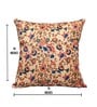 Peach Art Silk Chanderi Textured Floral 16x16 inches Cushion Covers (Set of 2)